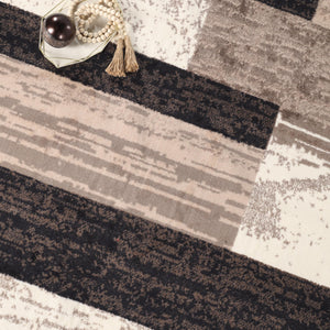 Geometric Patchwork Indoor Area Rug 12x15 Chocolate