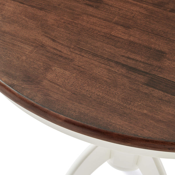 5-Piece Round Dining Table Set with 4 Chairs, Distressed White