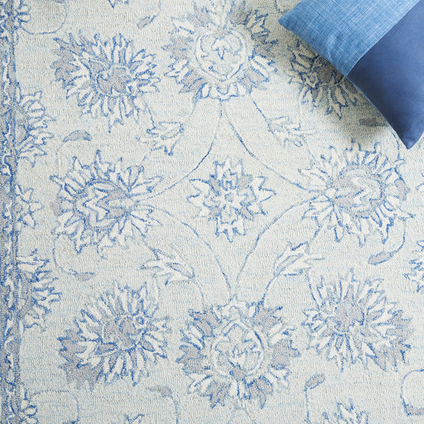 Hand-Tufted Wool Area Rug 9x12 Transitional Trellis Medallion