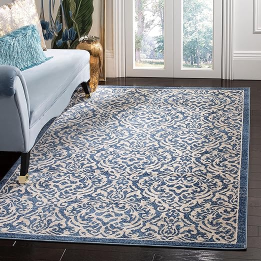 Damask Area Rug 5'3" x 7'6" – Stain Resistant Non-Shedding Indoor Rug