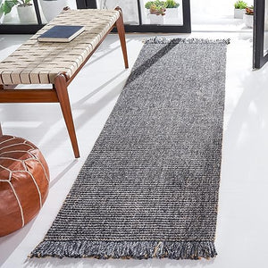 Handmade Jute & Polyester Runner Rug 2'3" x 10' – Fringe Boho Area Rug