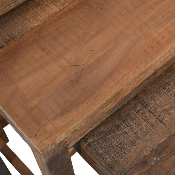 Reclaimed Solid Wood Nesting Tables Set of 3
