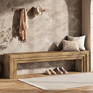 71" Extra Long Entryway Bench with Layered Design