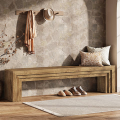 71" Extra Long Entryway Bench, Modern Farmhouse Style