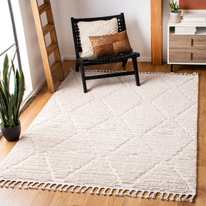 Moroccan Shag Area Rug – 5'3" x 7'6" Geometric Diamond Pattern
