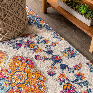 Boho Medallion Floral Area Rug 12x15 Rectangular