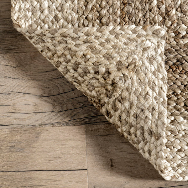 Oval Jute Area Rug – Natural Ivory, 5' x 8'