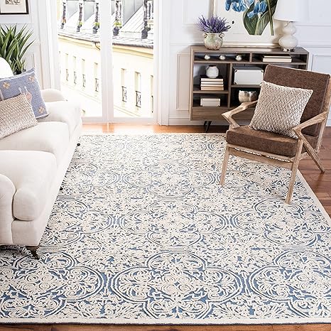 Handmade Wool Area Rug 8x10 Textured Loop Pile