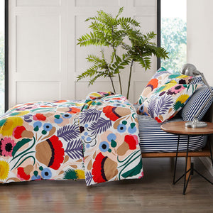 Cotton Floral Duvet Cover Set with Shams