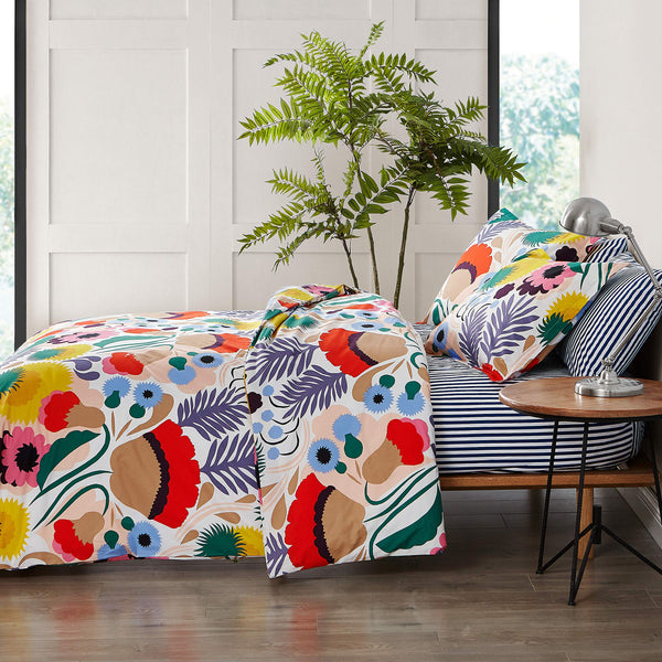 Cotton Floral Duvet Cover Set with Shams