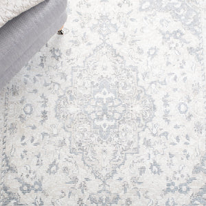 Vintage Distressed Runner Rug 2'3" x 9' – Grey & Ivory