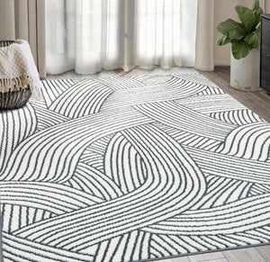 Grey Geometric Area Rug