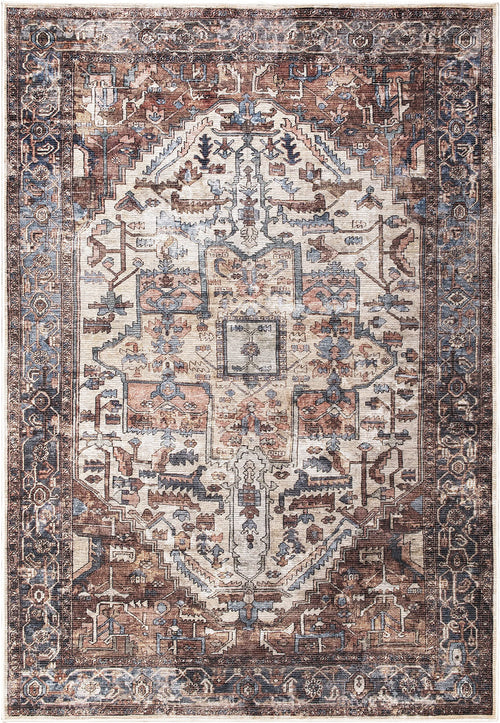 Vintage Medallion Terracotta Area Rug