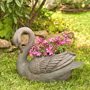 Swan Flower Planters Set of 2 — Magnesium, Indoor & Outdoor