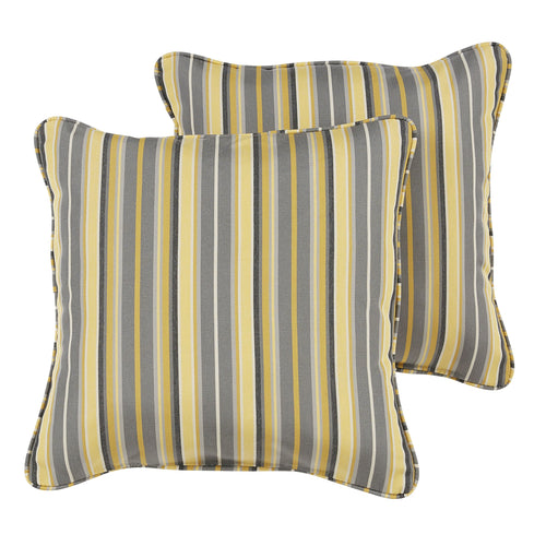 Outdoor Sunbrella Square Throw Pillows with Corded Edges, Set of 2