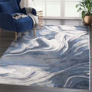 Modern Grey Area Rug 6x9 - Machine Washable