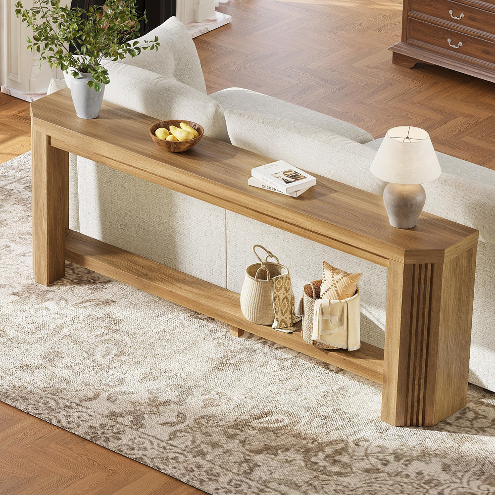 70-Inch Console Table for Entryway with Open Storage