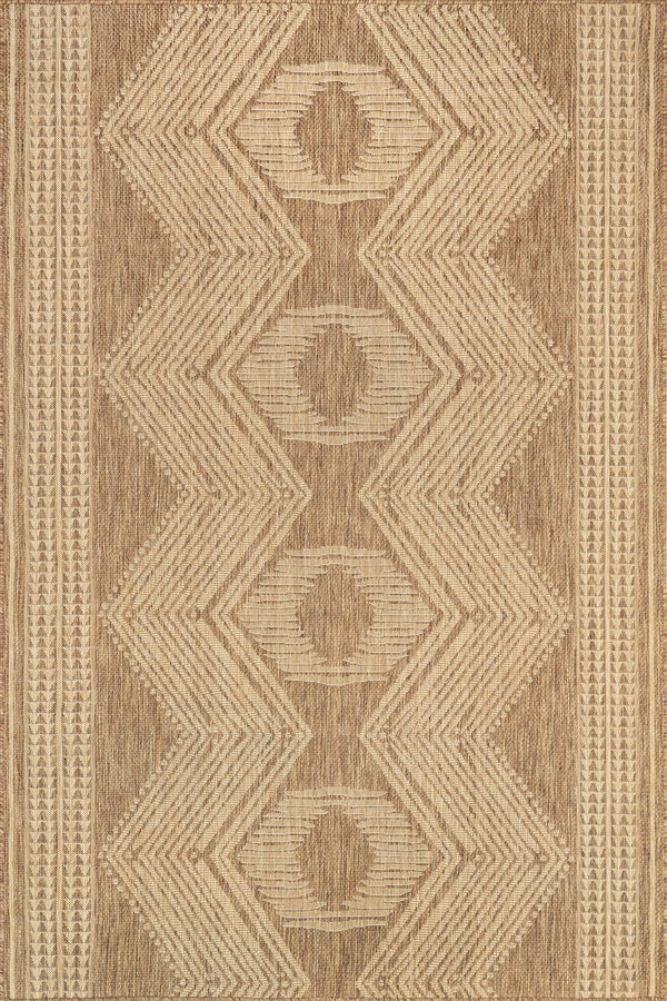 Tribal Geometric Indoor Outdoor Area Rug 9'6" x 12'