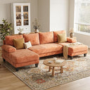 112-Inch U-Shaped Sectional Sofa with Double Chaise