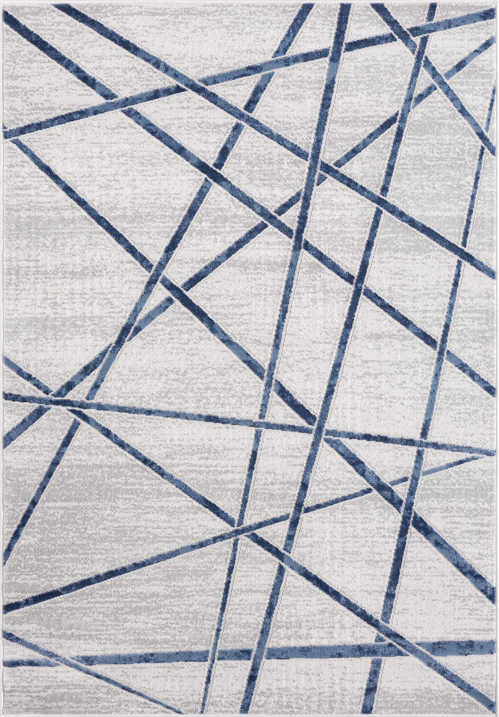 Blue Grey Criss Cross Area Rug