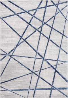 Blue Grey Criss Cross Area Rug