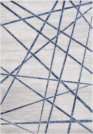 Blue Grey Criss Cross Area Rug