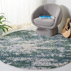 Berber Shag Area Rug 5x7 – Plush Polypropylene, Non-Shedding, Abstract Modern Design