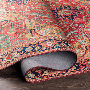 Medallion Oriental Area Rug – Red & Gold