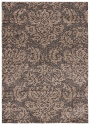 5'3" x 7'6" Shag Area Rug – Damask Design, Non-Shedding, 1.2-Inch Thick