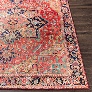 Medallion Oriental Area Rug – Red & Gold