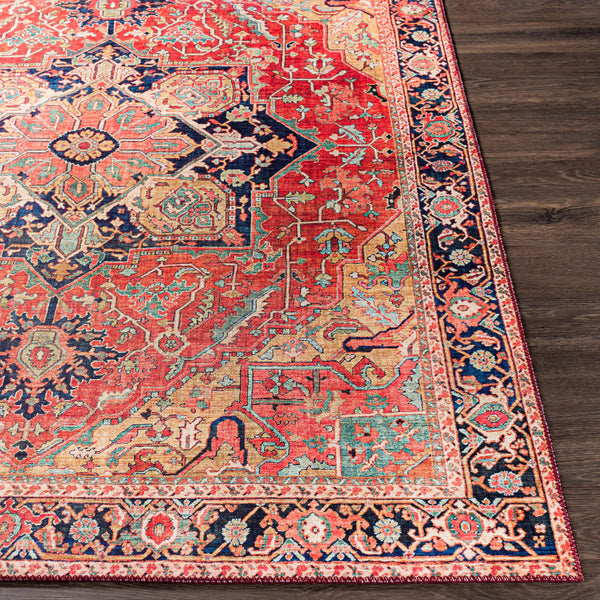Medallion Oriental Area Rug – Red & Gold