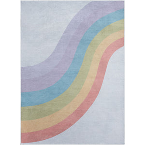 Rainbow Multi-Color Flat-Weave Playroom Area Rug
