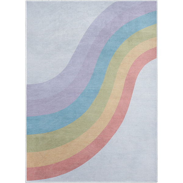 Rainbow Multi-Color Flat-Weave Playroom Area Rug