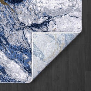 Blue Grey Marble Area Rug