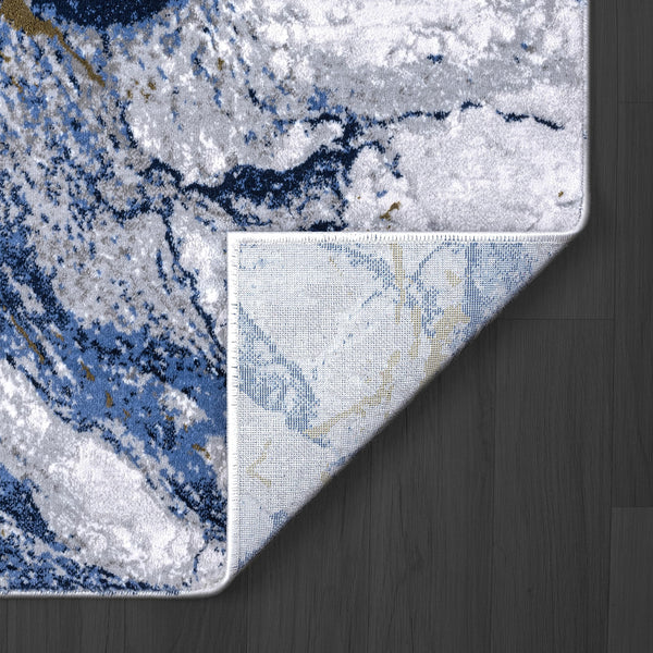 Blue Grey Marble Area Rug