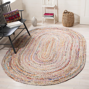 Oval Braided Jute & Cotton Area Rug – 4' x 6'
