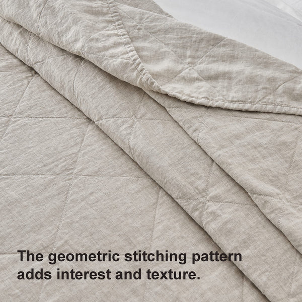 French Linen Quilt Set – 3 Piece Bedding Set