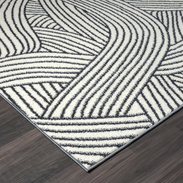 Grey Geometric Area Rug
