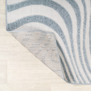 High-Low Abstract Striped Indoor Outdoor Area Rug 7'9" x 10'