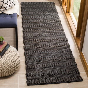 Handmade Jute & Cotton Runner Rug 2'3" x 10' – Charcoal