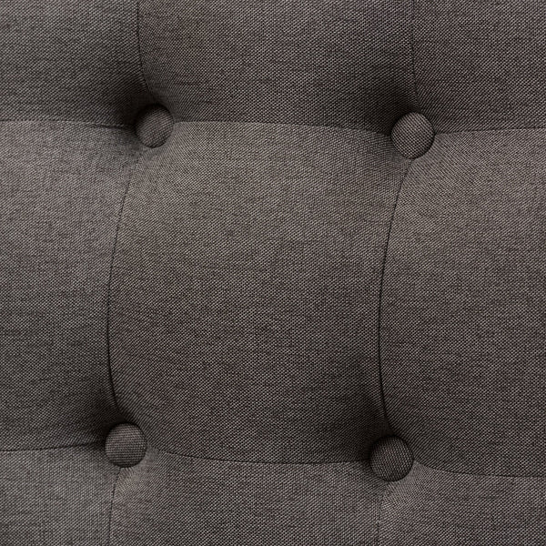 Grey Fabric 3-Seater Settee Bench