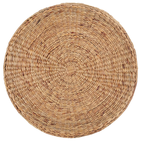 Round Wicker Coffee Table with Iron Legs