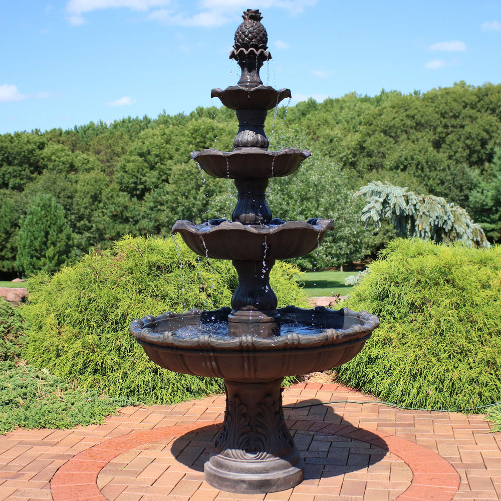 4-Tier Outdoor Water Fountain with Electric Pump