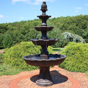 4-Tier Outdoor Water Fountain with Electric Pump