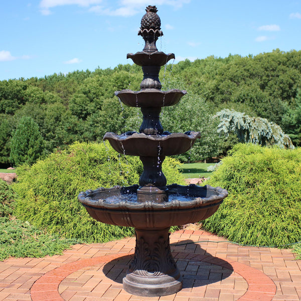 4-Tier Outdoor Water Fountain with Electric Pump