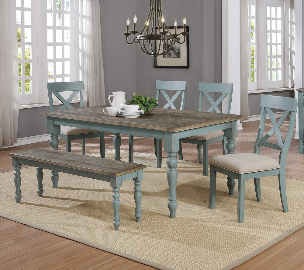6-Piece Farmhouse Dining Set with Bench