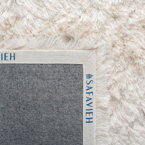 Ivory Handmade Shag Area Rug 3x5 – Soft Flowing Pile for Bedroom, Hallway & Entryway