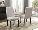 Fabric Dining Chairs with Nailhead Trim — Set of 2