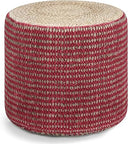 Round Braided Jute Pouf Ottoman