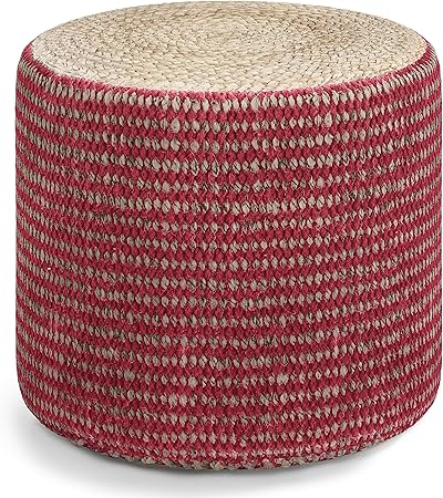 Round Braided Jute Pouf Ottoman